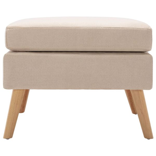 vidaXL Podnóżek, kremowy, tapicerowany tkaniną