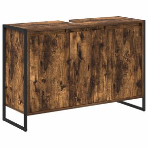 vidaXL Szafka Łazienkowa Dąb dymny 90 x 30 x 60 cm Drewno inżynieryjne