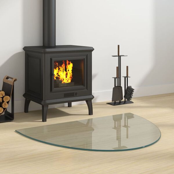 vidaXL Panel kominkowy, szklany, p&oacute;łokrągły, 800x600 mm