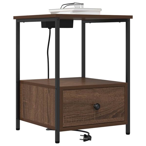 vidaXL Szafka Nocna z szufladą Brązowy dąb 42 x 41 x 56 cm