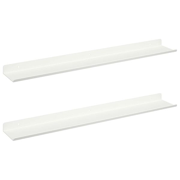 vidaXL P&oacute;łka wisząca 2 pcs Biały 60 x 9 x 2,5 cm Stal