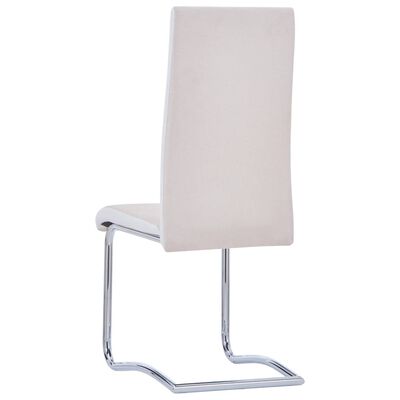vidaXL Krzesła stołowe, wspornikowe, 2 szt., kremowe, tkanina
