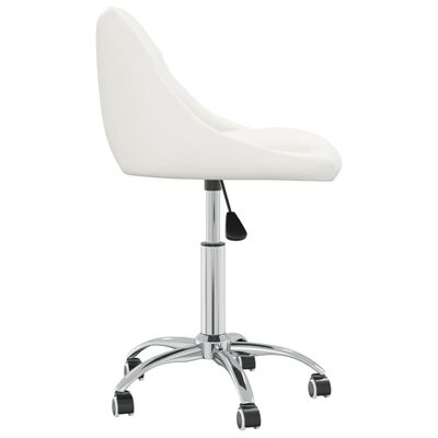vidaXL Obrotowe krzesła stołowe, 4 szt., białe, obite sztuczną skórą