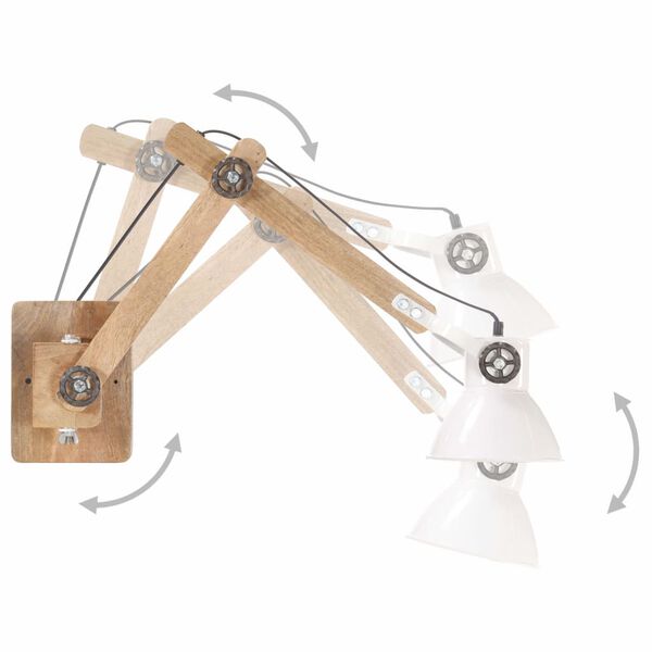 vidaXL Lampa ścienna w industrialnym stylu, biała, okrągła, E27