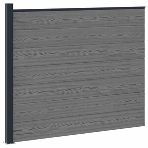 vidaXL Panel ogrodzeniowy WPC i aluminium Szary
