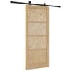 vidaXL Drzwi przesuwne Naturalny i czarny 86 x 198,5 cm