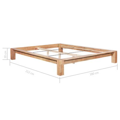 vidaXL Rama łóżka z litego drewna dębowego, 160 x 200 cm