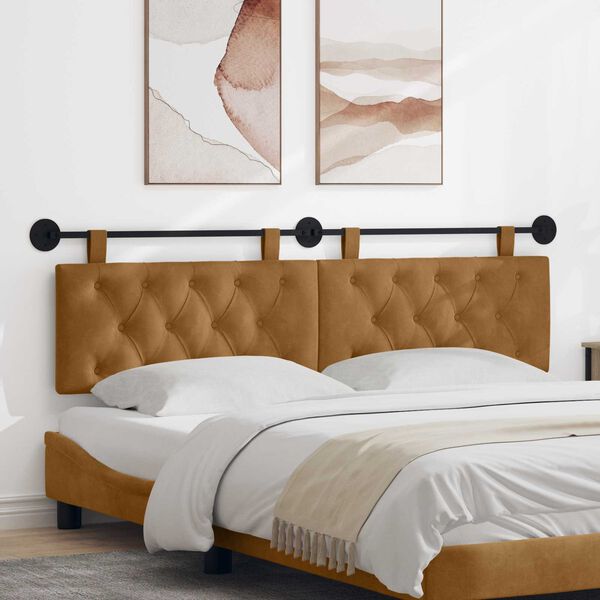 vidaXL Wisząca Głowa Brązowy 190 x 55 x 7 cm Aksamit