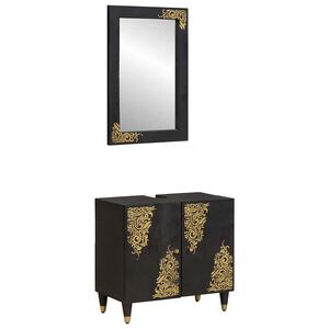 vidaXL Zestaw Szafek Łazienkowych 2 pcs Czarny Drewno z mango