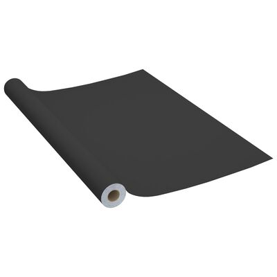 vidaXL Okleina meblowa samoprzylepna, czarna, 500x90 cm, PVC