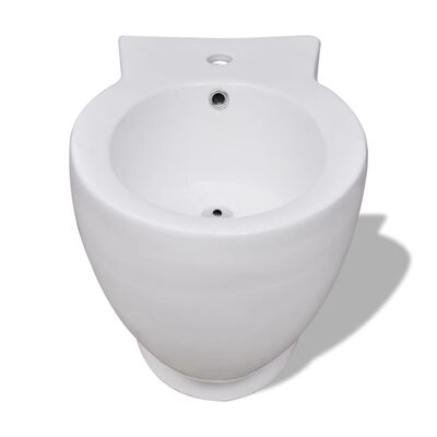 vidaXL Toaleta ceramiczna z bidetem, biała