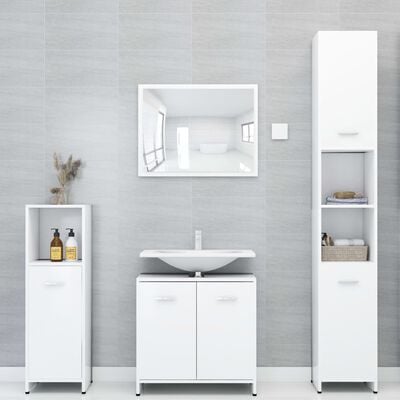 vidaXL 3-częściowy zestaw mebli łazienkowych, biały