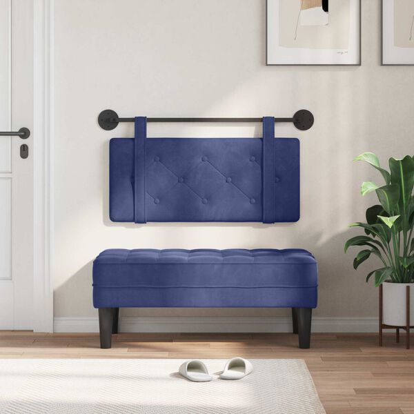 vidaXL Wisząca Głowa Niebieski policyjny 100 x 55 x 5 cm Aksamit