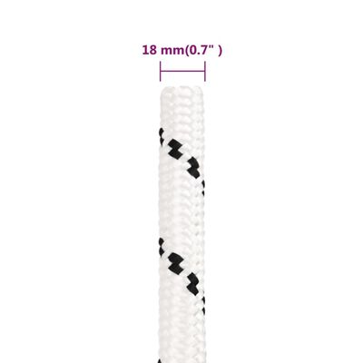 vidaXL Lina robocza, biała, 18 mm, 100 m, poliester