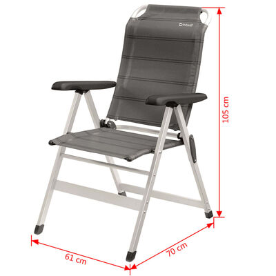 Outwell Krzesło składane Ontario, szare, 61x70x105 cm, 410078