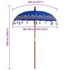 vidaXL Baliński Parasol Niebieski 185 x 185 x 260 cm