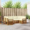 vidaXL Zestawy sof 6 pcs Naturalny i Kremowy Lite Drewno Akacji