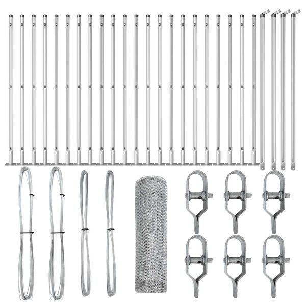 vidaXL Słupek ogrodzeniowy. Srebrny 50 x 0,6 m (siatka 13 mm) Stal