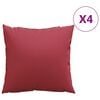 vidaXL Poduszki na sofę 4 szt. Czerwone wino 60x60 cm Materiał
