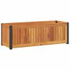 vidaXL Donica ogrodowa, 80x30x27,5 cm, lite drewno akacjowe i stal