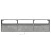 vidaXL Ścienna szafka pod TV, z LED, szarość betonu, 180x31x45 cm