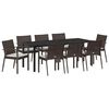 vidaXL Zestaw do jadalni w ogrodzie 9 pcs Brązowy i czarny Rattan PE