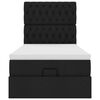 vidaXL Rama ł&oacute;żka otomana z materacem, czarna, 100x200 cm, tkanina