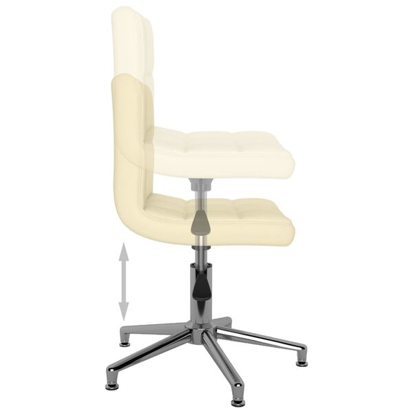 vidaXL Obrotowe krzesła stołowe, 6 szt., kremowe, sztuczna sk&oacute;ra