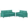 vidaXL Zestaw Sof 2 pcs Turkusowy Welur