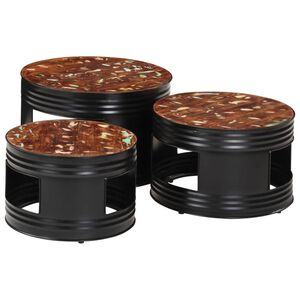 vidaXL Stoliki barowe w kształcie beczek, 3 szt., drewno z odzysku