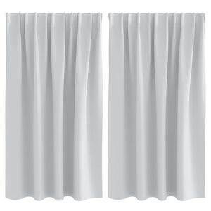 vidaXL Firany blackout z k&oacute;łkami 2 pcs Jasnoszary 140 x 140 cm