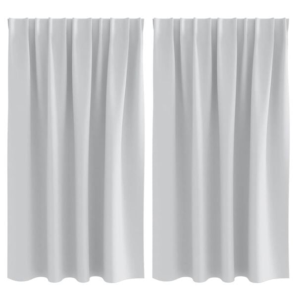 vidaXL Firany blackout z k&oacute;łkami 2 pcs Jasnoszary 140 x 140 cm
