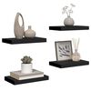 vidaXL P&oacute;łki ścienne, 4 szt., czarne, 40x23x3,8 cm, MDF