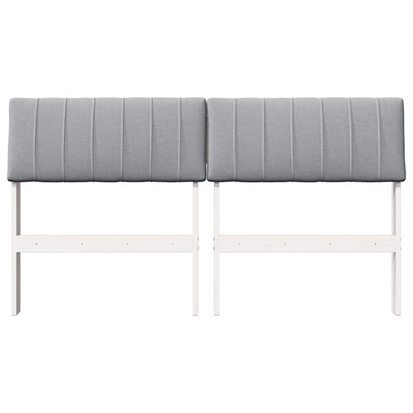 vidaXL Tapicerowane wezgłowie Jasnoszary 135 cm Lite drewno sosnowe