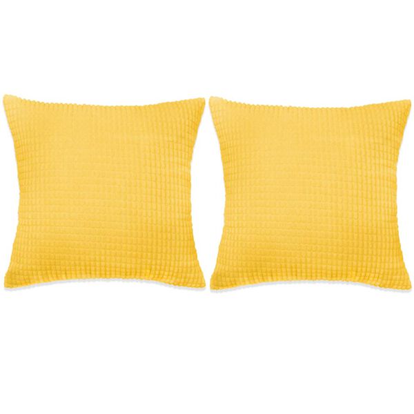 vidaXL 2-częściowy zestaw poduszek, welur, 45x45 cm, ż&oacute;łty