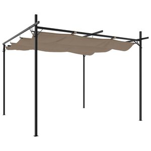 vidaXL Pergola ze zwijanym dachem, taupe, 295x292x230 cm