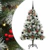 vidaXL Sztuczna choinka Zielono-biały 150 cm PVC, Metal i Plastik