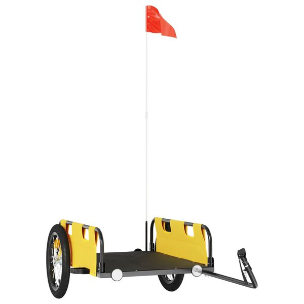 vidaXL Przyczepka rowerowa, ż&oacute;łta, tkanina Oxford i żelazo