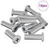 vidaXL Nakretka Zamkowa 12 szt. Srebrny M6 x 25 mm Stal