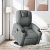 vidaXL Podnoszony fotel masujący, rozkładany, ciemnoszary, tkanina