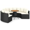 vidaXL 7-częściowa sofa ogrodowa z poduszkami, rattan PE, czarna