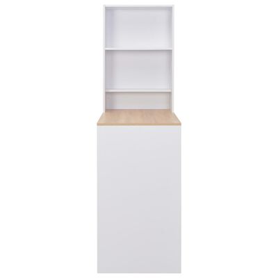 vidaXL Stolik barowy z szafką, biały, 115 x 59 x 200 cm