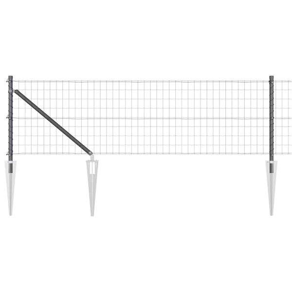 vidaXL Ogrodzenie z słupkami Szary 0.4 x 25 m Stal