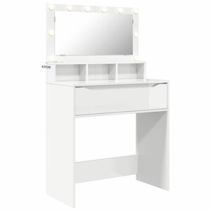 vidaXL Toaletki do sypialni Wysoki połysk biały 80 x 39,6 x 135 cm