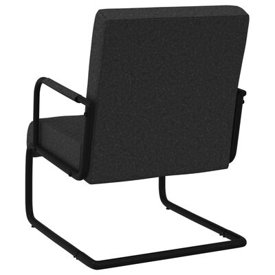 vidaXL Krzesło wspornikowe, czarne, obite sztuczną skórą