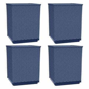 vidaXL Donice, 4 szt., niebieskoszare, 30x30x37 cm, polipropylen