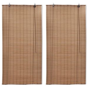vidaXL Bambusowe rolety, 2 szt., 120 x 220 cm, brązowe