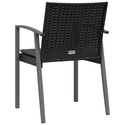 vidaXL Krzesła ogrodowe z poduszkami, 2 szt., czarne, 56,5x57x83 cm