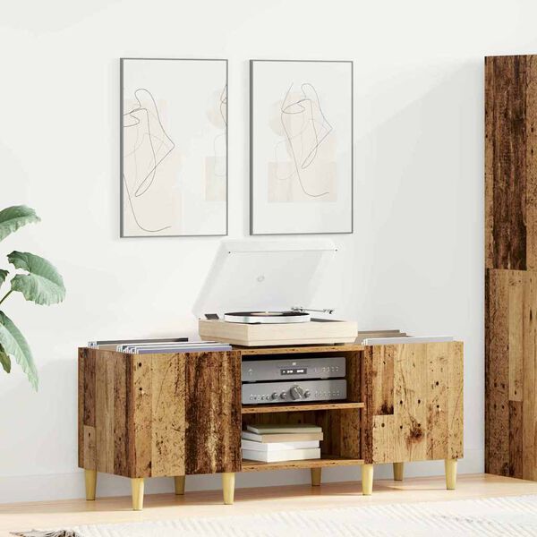 vidaXL Szafka na płyty winylowe Stare drewno 121 x 38 x 48 cm