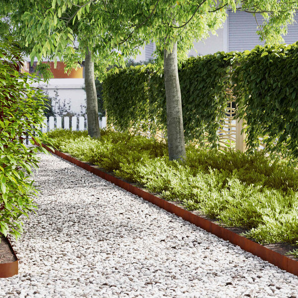 vidaXL Krawężnik do trawnika 50 pcs Brązowy 100 x 0.05 x 20 cm